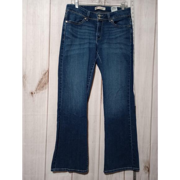 Levis 529 Jeans Womens 12 Medium Blue Curvy Boot Cut Stretch Denim‎ Mid Rise - Picture 1 of 8